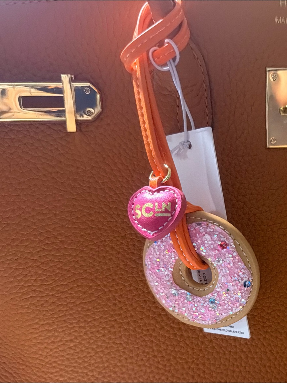 Stoney Clover Lane and Dunkin’ Collaboration Bag Charm Pink Glitter Donut